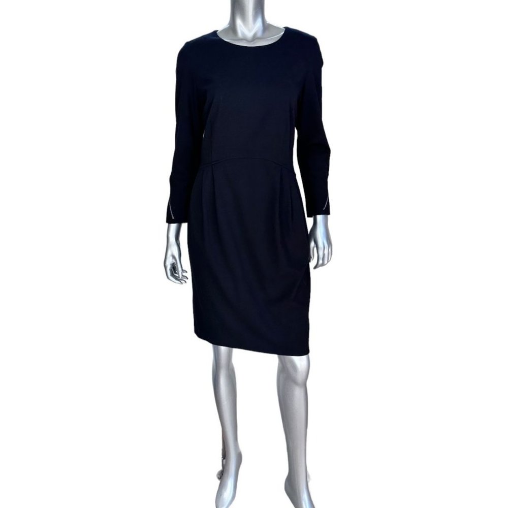 Elegance Paris Black Midi Dress with Zipper Details 10